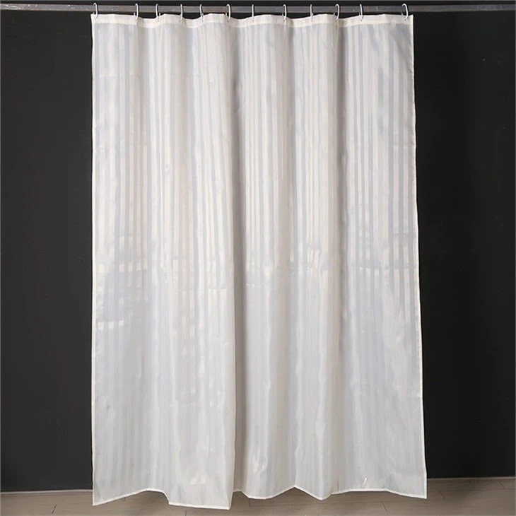 white shower curtain