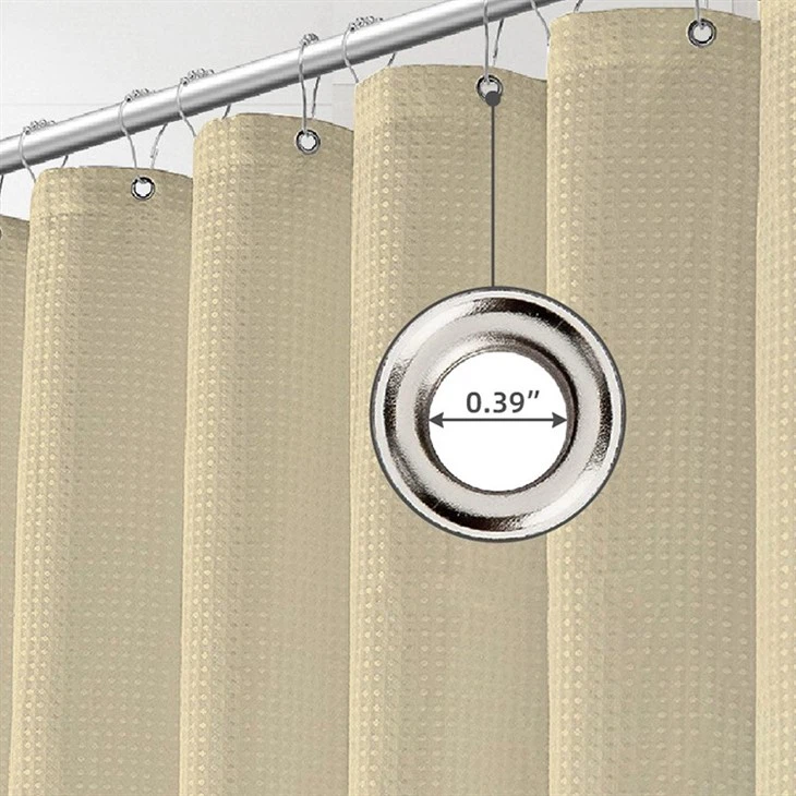 Waffle Shower Curtain Waterproof Thickened Cotton Linen Texture Waffle Fabric